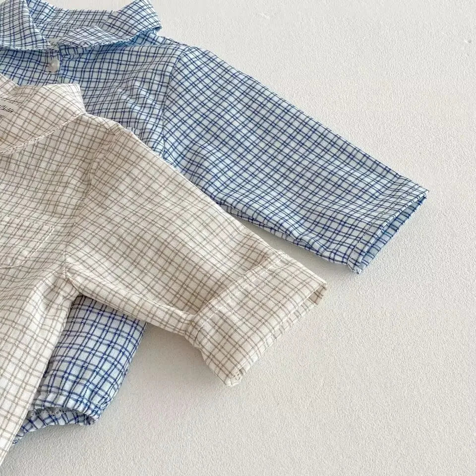 Baby Boys Clothes Girls Plaid Romper Long Sleeve Infant Bodysuit Custumes for Babies Romper Newborn Baby Clothes with Pockets