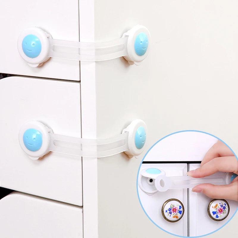 10Pcs Child Safety Cabinet Lock Baby Security Protector Door Fridge Blockers Plastic Lock for Cupboards Childproof