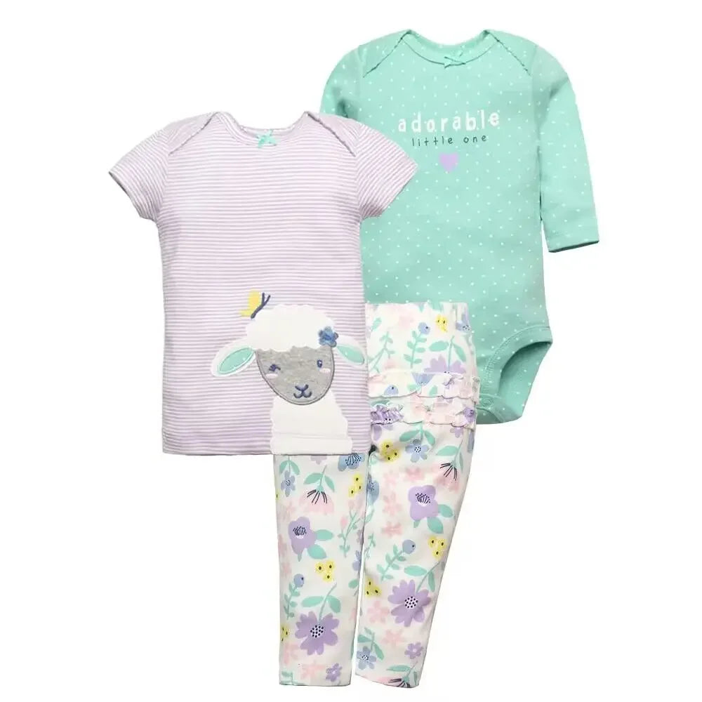 3-Piece Soft Cotton Baby Outfit Set