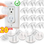 10/20PCS Childproof Outlet Covers – US Standard Baby Safety Plugs, Clear Electrical Socket Protectors for Home & Export