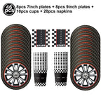 Racing Car Theme Disposable Tablecloth Red Black White Checkered Pattern Boys Kids Birthday Party Decoration Supplies Gifts ﻿