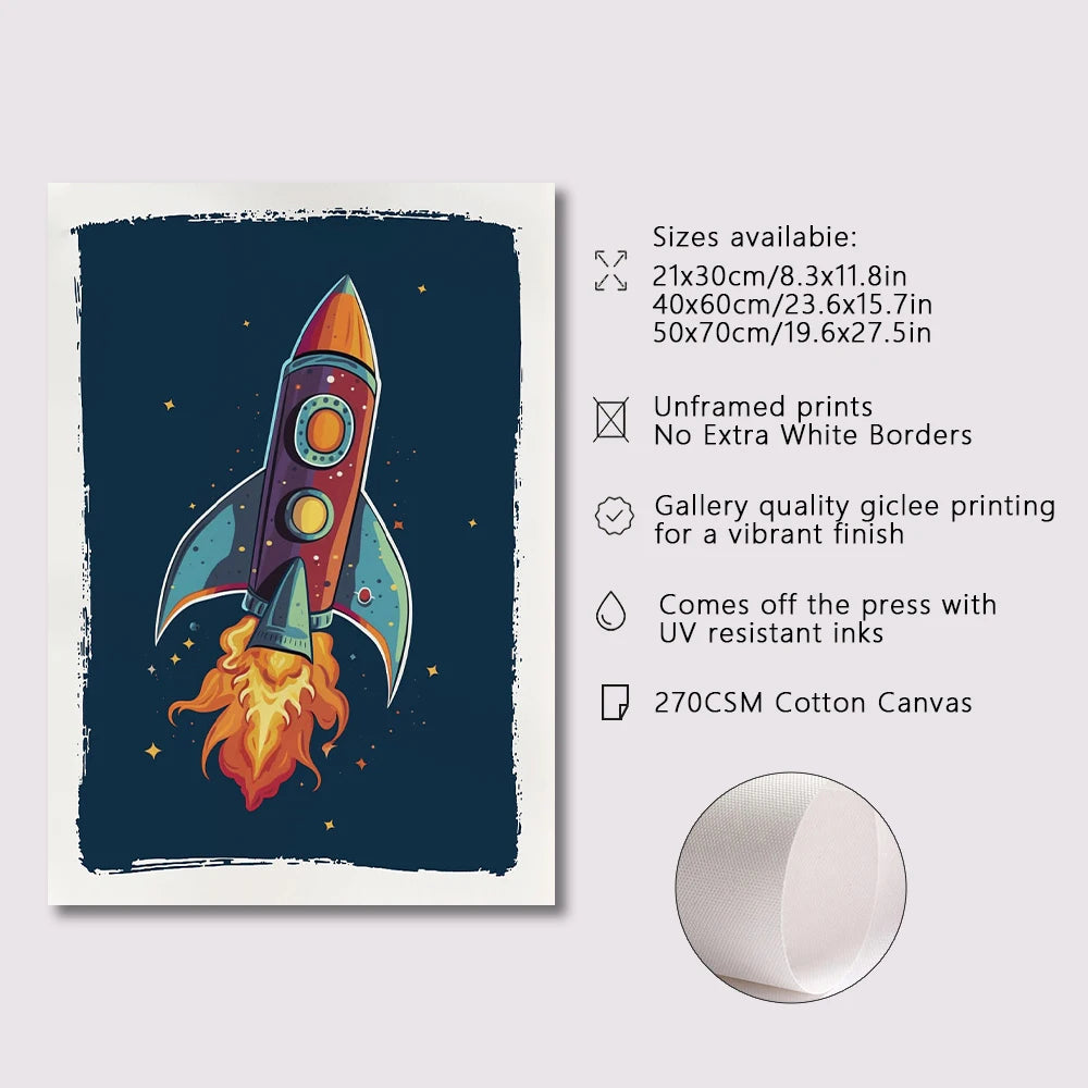Astronaut Space Themed Nursery Prints Poster Kids Space Themed Bedroom Decor Nursery Decoration Kids Room Nursery Decorative