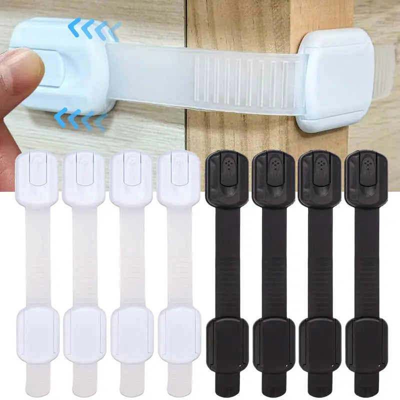 Baby Safety Cabinet Locks Adhesive Child Proofing Latches To Baby Proof Cupboard Drawers Fridge Adjustable Kids Proofing Straps