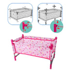 Foldable Doll Crib for Pretend Play