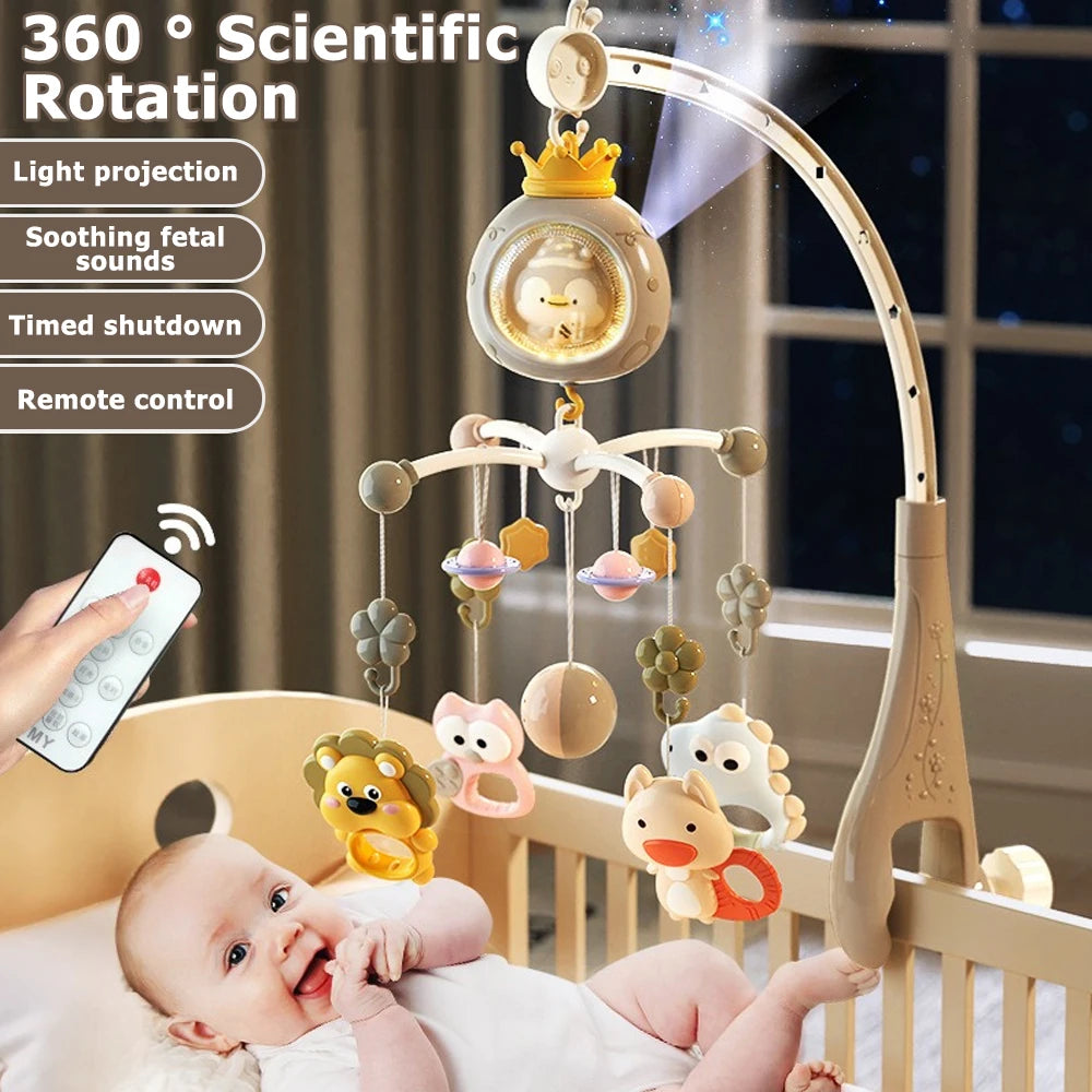 Baby Crib Mobile with Projector & Night Light