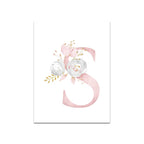Baby Decoration Bedroom Child Posters Girl's Room Prints Nursery Pink Flower Wall Art Canvas Painting Pictures kids Room Decor