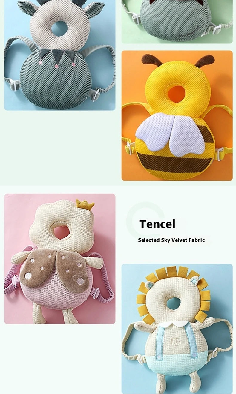 AIBEDILA Baby Head Protector Safety Pad Cushion Cartoon Anti Fall Back Pillow Headrest Newborn Infant Toddler Baby Protection