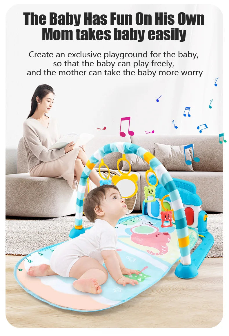 Baby Activity Gym with Piano & Play Mat