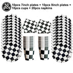 Racing Car Theme Disposable Tablecloth Red Black White Checkered Pattern Boys Kids Birthday Party Decoration Supplies Gifts ﻿