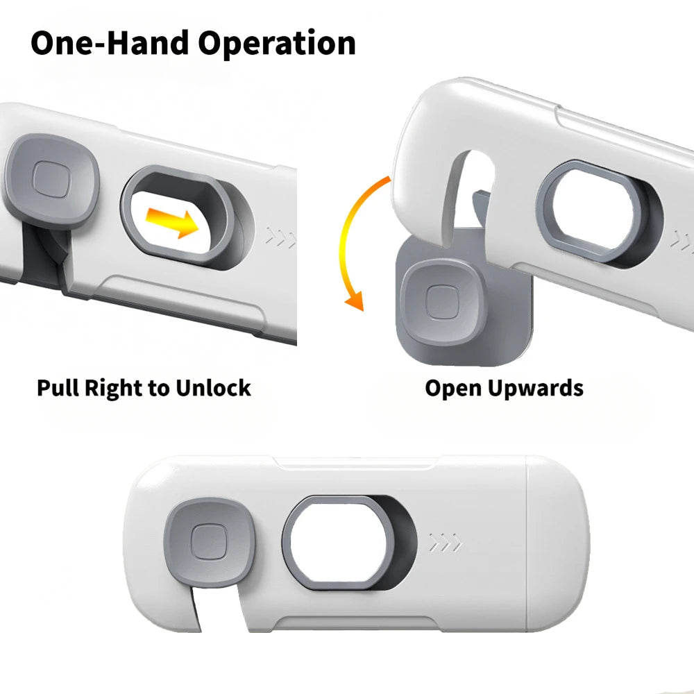 Child Safety Lock 2 Pack, No Tools Installation, Universal for Cabinets Drawers Fridge, Anti-Pinch Baby Proofing
