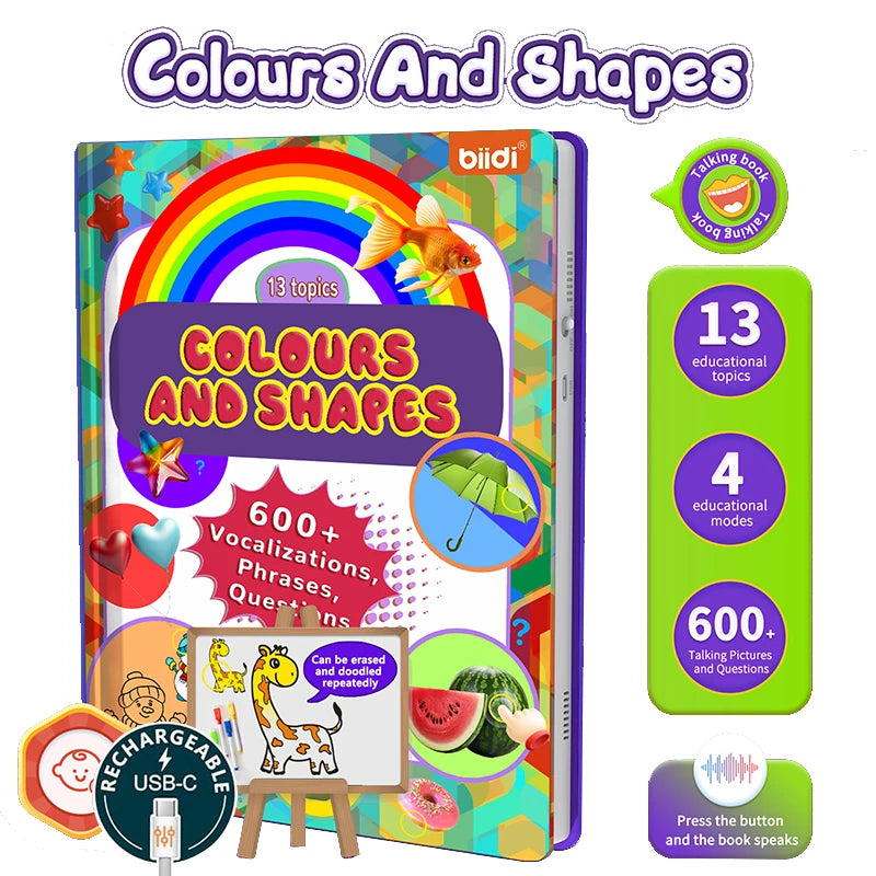 Colours&Shapes Early Educational Talking E-Book Montessori Interactive