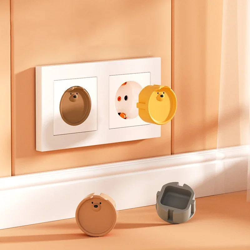 Baby Proofing Socket Protective Covers, Cartoon Silicone Anti Shock Dustproof Electrical Outlet Safety Caps for Children