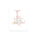 Baby Decoration Bedroom Child Posters Girl's Room Prints Nursery Pink Flower Wall Art Canvas Painting Pictures kids Room Decor