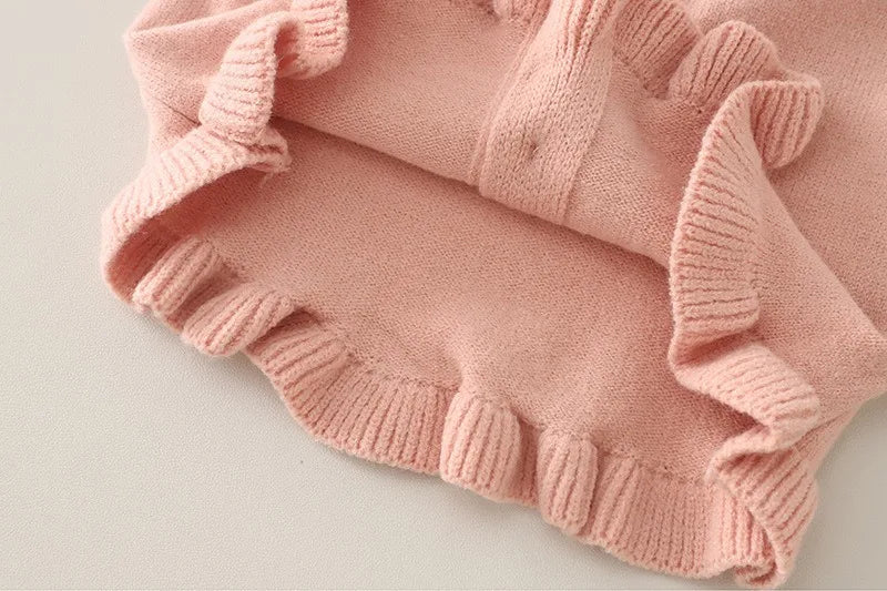Baby Girls Clothing Sets Spring Autumn Children Casual Clothes Outfits Infant Floral Knitted Coat T Shirt Pants 3 Pieces Suits