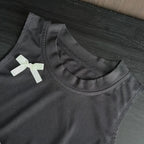Baby Summer Clothes 2025 Children's Clothing Set Bow Black Sleeveless Vest Top+Pants Two-Piece Outfit Suits Casual Girls Clothes