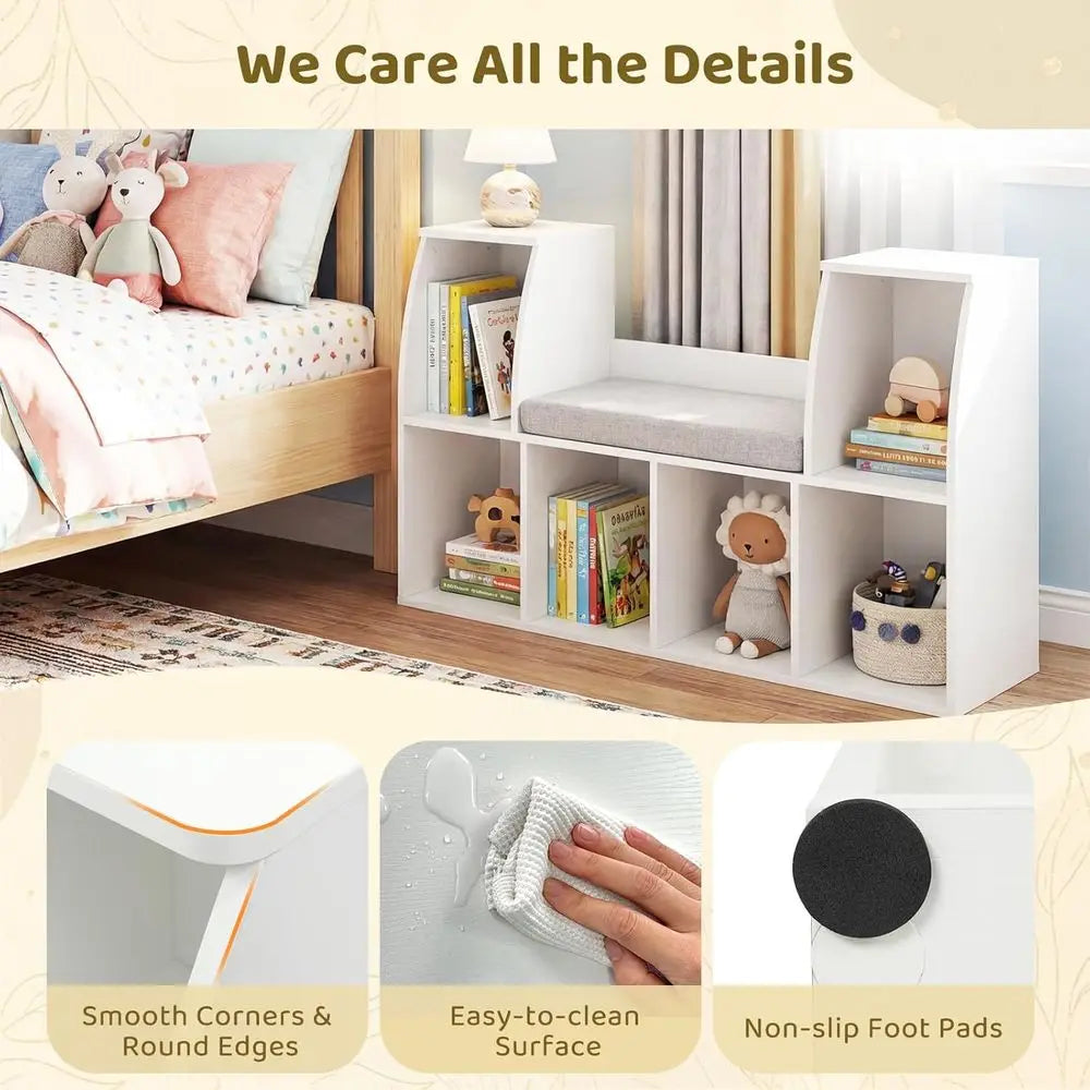 Kids Bookshelf with Reading Nook