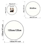 Pastel Dot Rainbow Curve Round Rug Floor Mat Nursery Bedroom Kids Play and Reading Corner Indoor Decor Circle Carpet