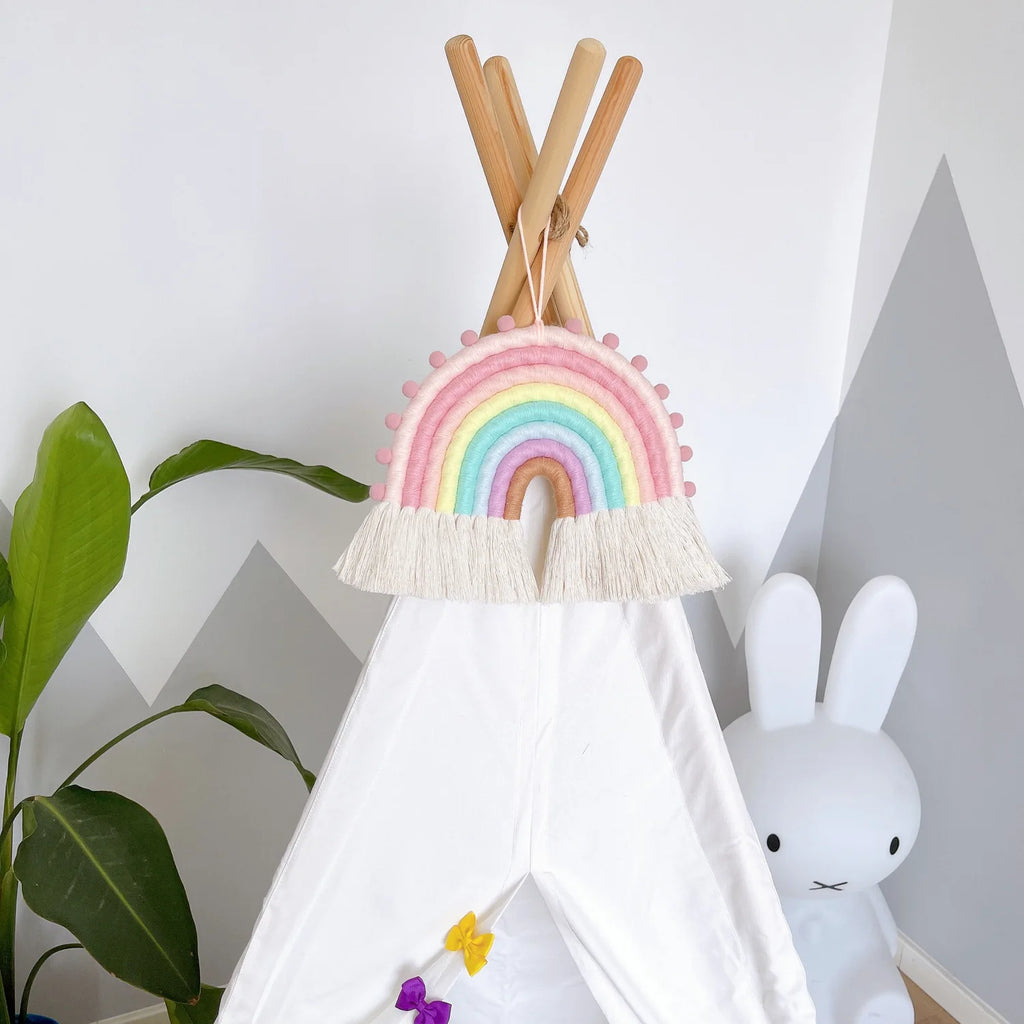Ins Style Nordic Style Rainbow Home Children's Room Decoration Pendant Woven Rainbow Hanging Wall Hanging Pendant