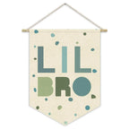 Nursery Decor Canvas Banner,Boy Bedroom Playroom Wall Art Decorations,Boho Twin Room Sign, Big Bro Lil Bro, Sage Green Blue Kids