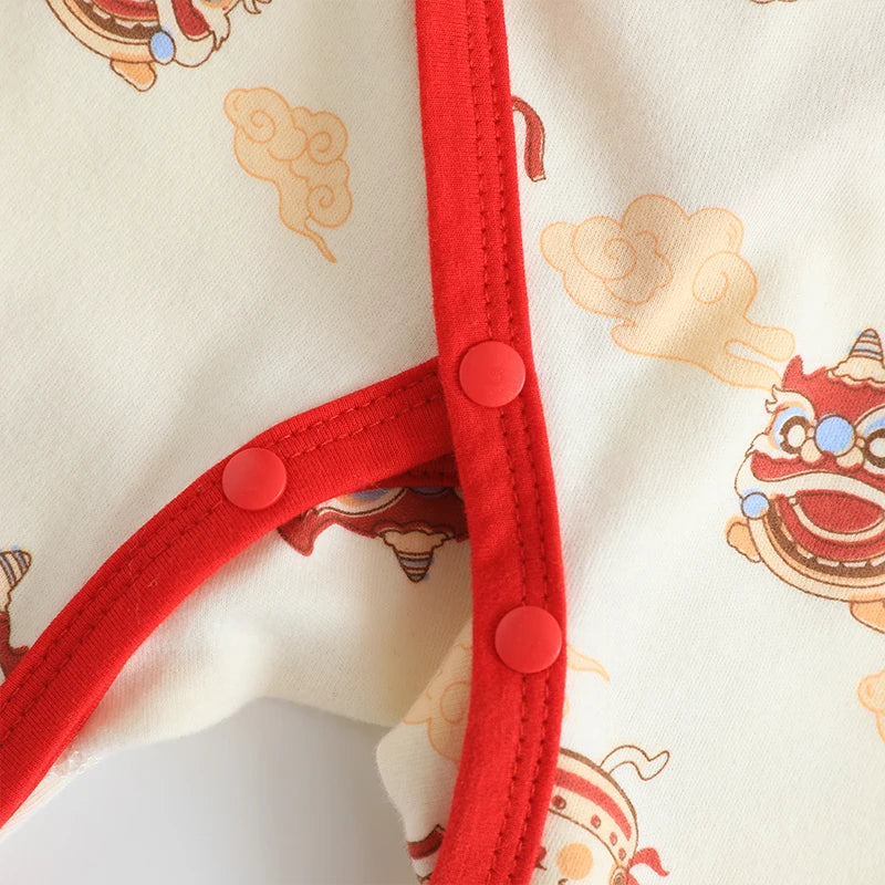 Baby Clothes Spring and Autumn Pure Cotton Base Layer Underwear Newborn Monk-Style Clothing 0-3 Months 6 Baby Romper Jumpsuit Spring Outfit