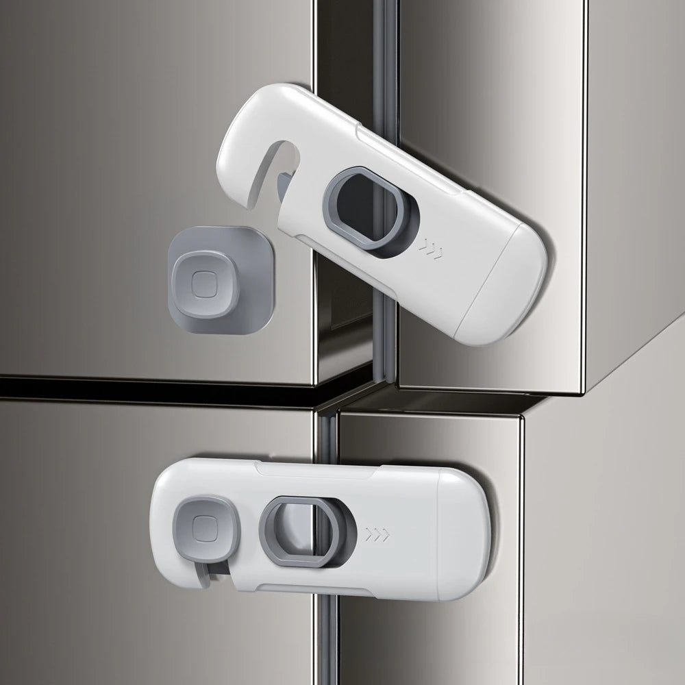 Child Safety Lock 2 Pack, No Tools Installation, Universal for Cabinets Drawers Fridge, Anti-Pinch Baby Proofing