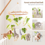Wooden Baby Crib Mobile with Felt Animals