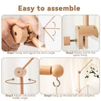 Baby Rattle Toy 0-12 Months Toys Wooden Mobile Bed Bell Floor Stand Bracket Newborn Bed Bell Hanging Holder Bracket Infant Crib