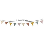 Pennant Banner Flags Nursery Bunting Banner Flags Washable Cotton Fabric Triangle Pennant Garlands for Living Room and Bedroom