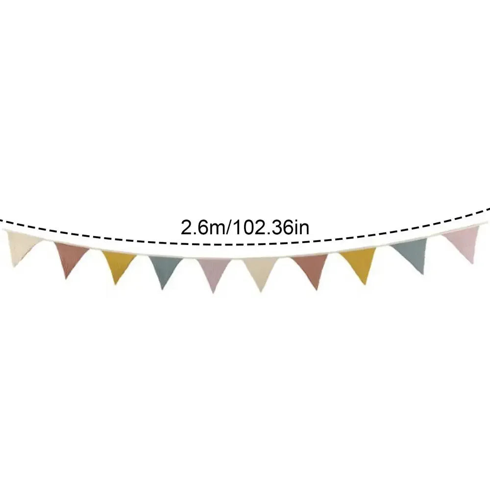 Pennant Banner Flags Nursery Bunting Banner Flags Washable Cotton Fabric Triangle Pennant Garlands for Living Room and Bedroom