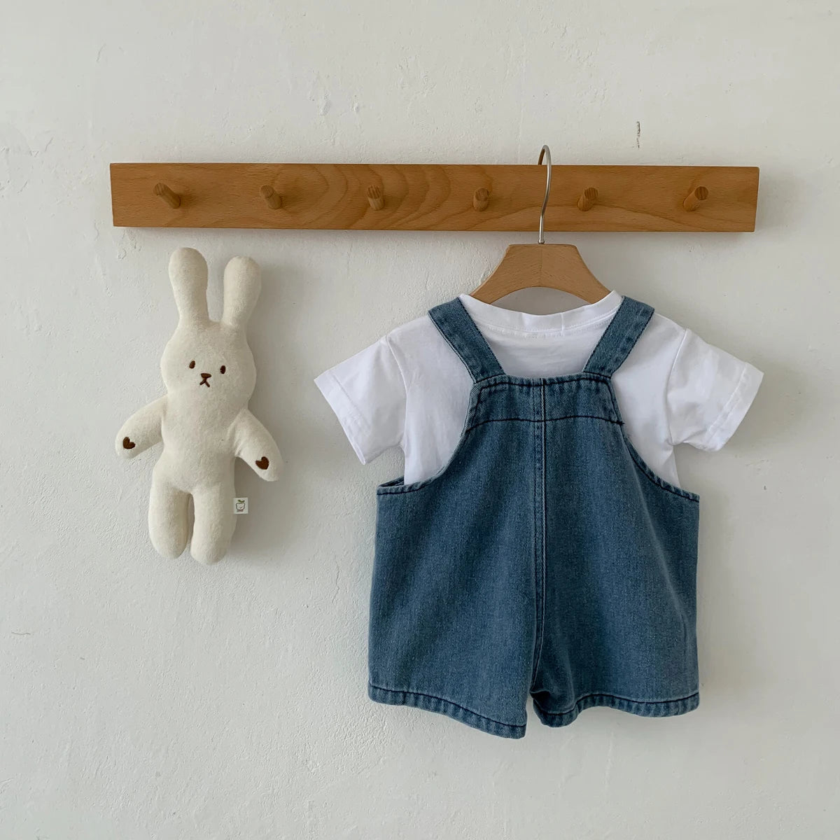 2-Piece Baby T-Shirt & Denim Jumpsuit Set