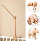 Wooden Baby Crib Mobile with Felt Animals