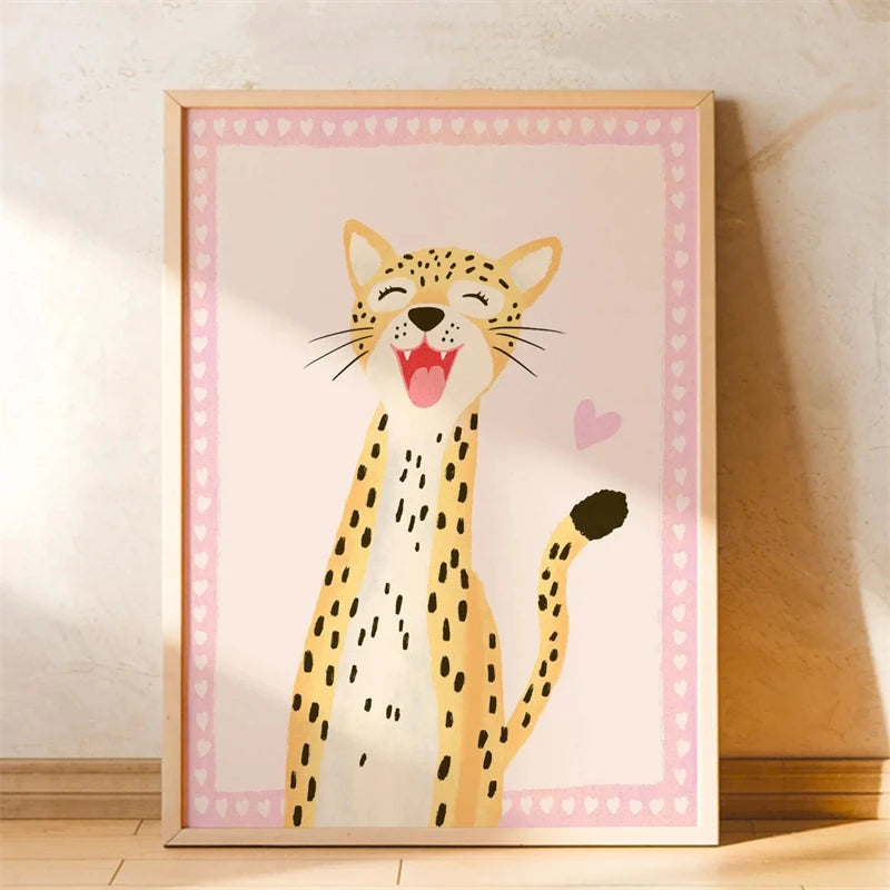 Animal-themed Baby Room Posters: Stylish and Playful Animal Prints Whimsical Canvas Wall Art Suitable for Modern Baby Room De
