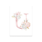 Baby Decoration Bedroom Child Posters Girl's Room Prints Nursery Pink Flower Wall Art Canvas Painting Pictures kids Room Decor
