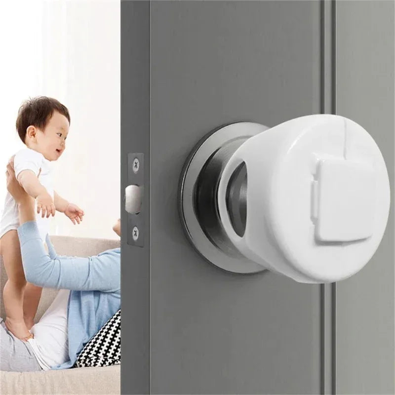 Baby Safety Door Lock with Protective Cover, Child Safety Design, Prevents Accidental Opening, Essential for Home Safety