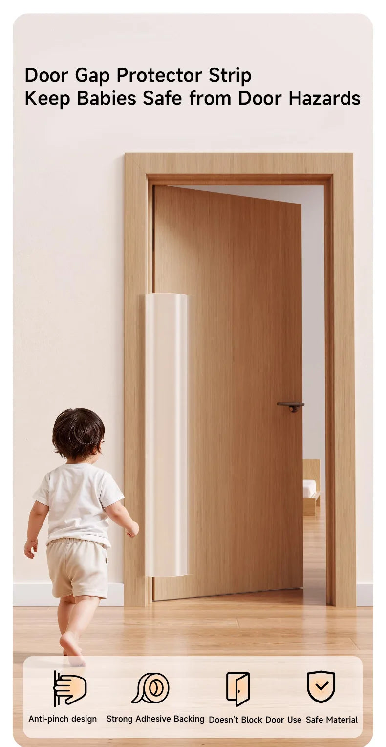 AIBEDILA Baby Safety Anti-Pinch Door Gap Protection Strip Soft Foam Door Guard Kids Finger Protection Childproofing Accessory