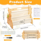 2 Tier Baby Bookshelf Double Sided Storage Montessori Wood Book Rack for Baby Nursery Room Playroom Classroom and Bedroom Decor