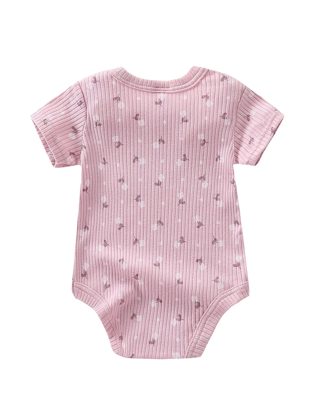 5pcs Baby Girl Short Sleeve Jumpsuit, Cotton