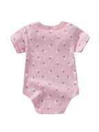 5pcs Baby Girl Short Sleeve Jumpsuit, Cotton