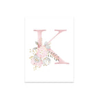 Baby Decoration Bedroom Child Posters Girl's Room Prints Nursery Pink Flower Wall Art Canvas Painting Pictures kids Room Decor