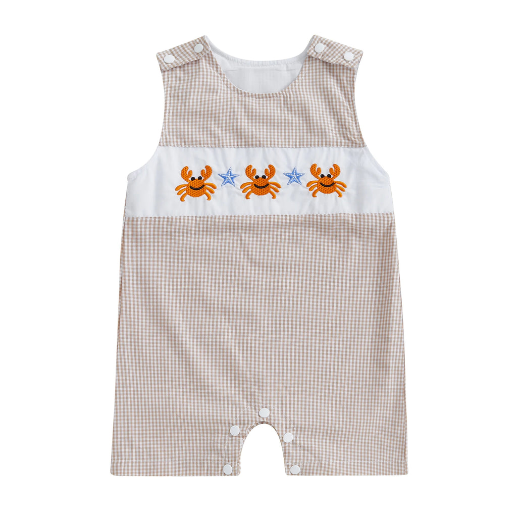 Baby Boy Embroidered Romper