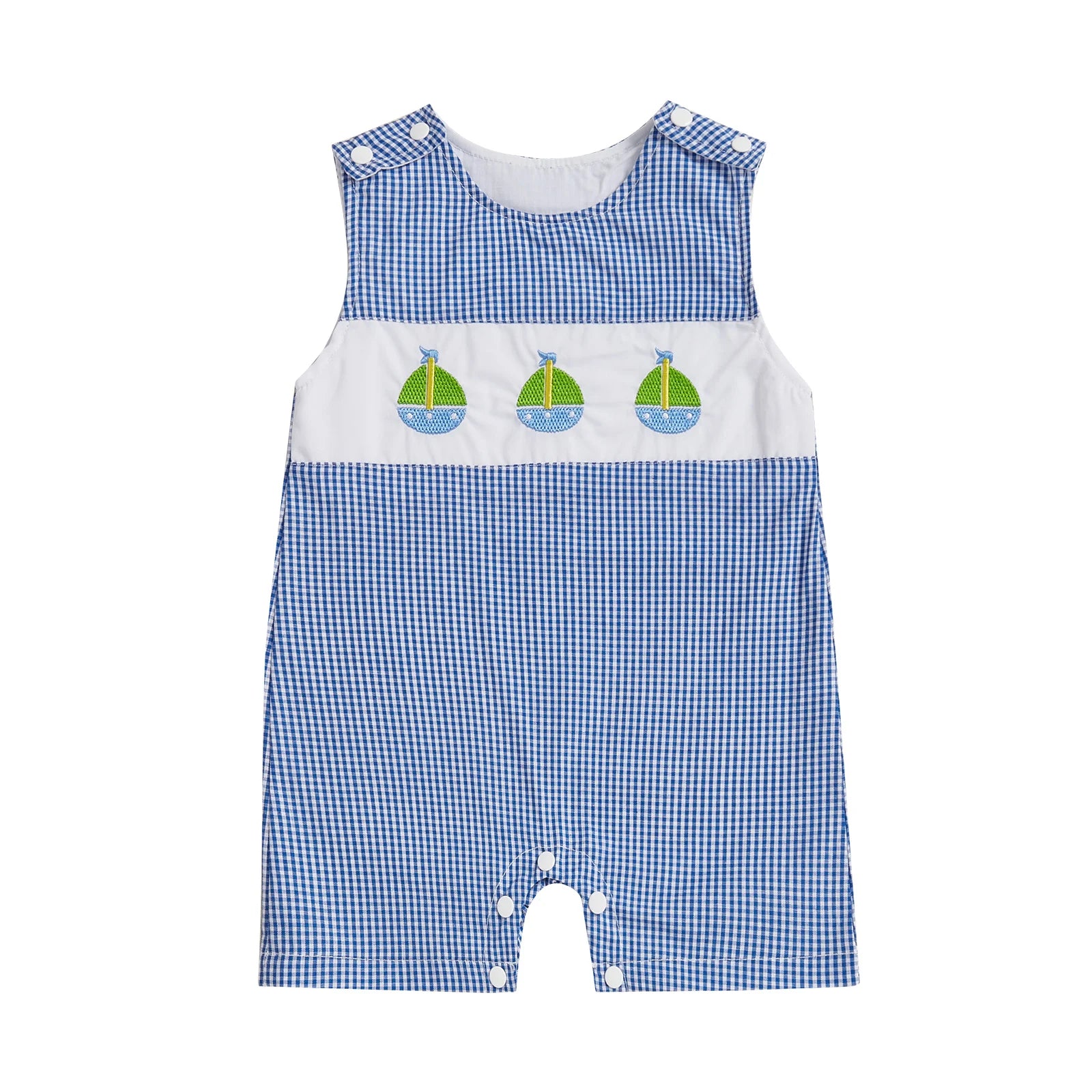 Baby Boy Embroidered Romper