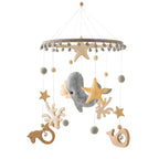 Wooden Baby Crib Mobile with Felt Animals