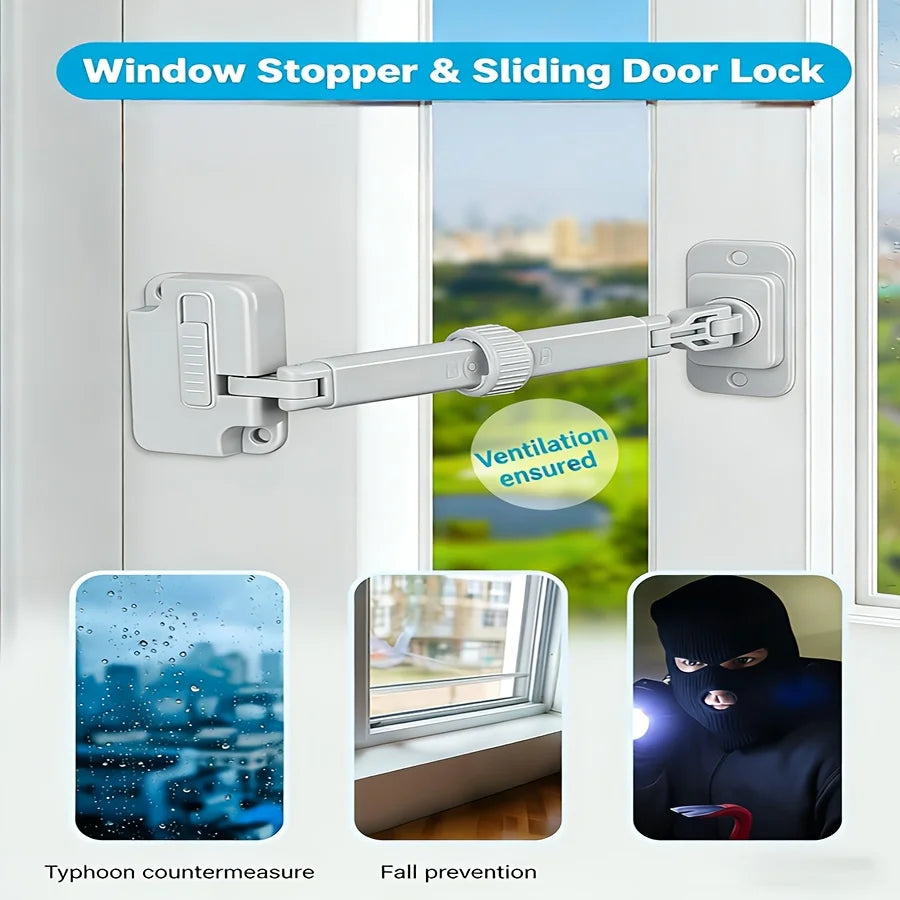 No-Punch Child Safety Lock for Windows & Doors, Anti-Cracking Security Lock, 1PC Durable Baby Proofing Home Protection Accessory
