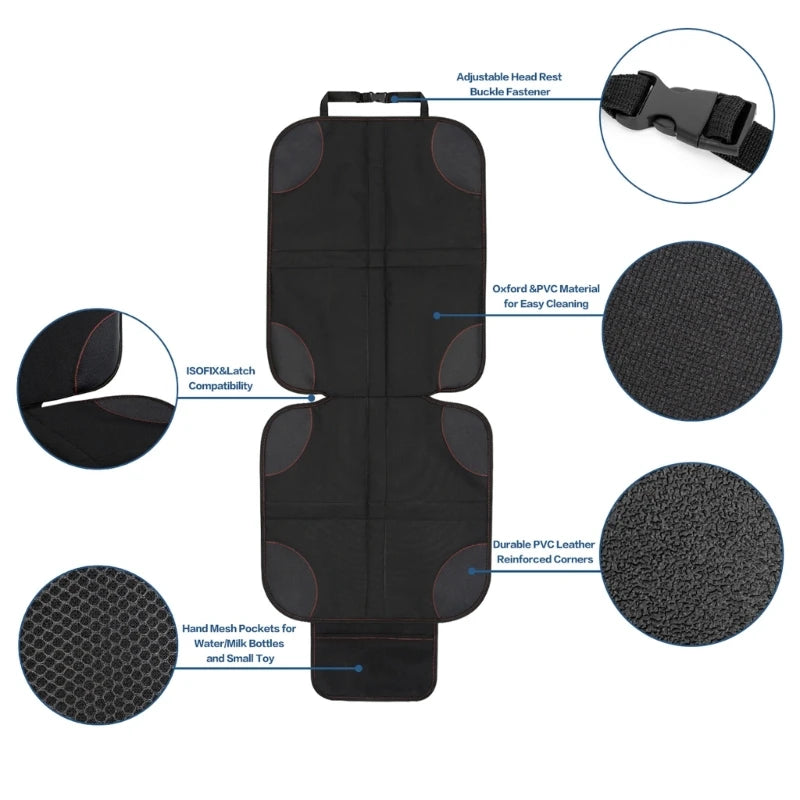 Universal Child Safety Seat Anti-Slip Anti-Scratch Mat Pads Waterproof Car Seat Protective Cover for-Baby Kid Protection
