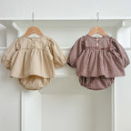 2-Piece Cotton Plaid Baby Outfit