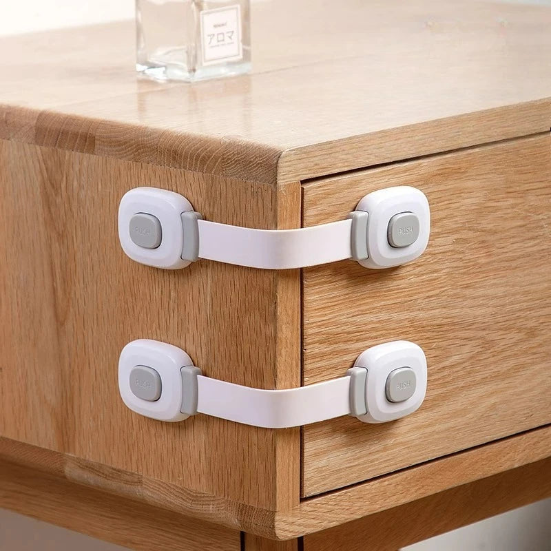 Child Safety Cabinet Locks Drawer Latches Baby Proofing Pinch Resistant for Kitchen Fridge Oven Door Multipurpose Protector