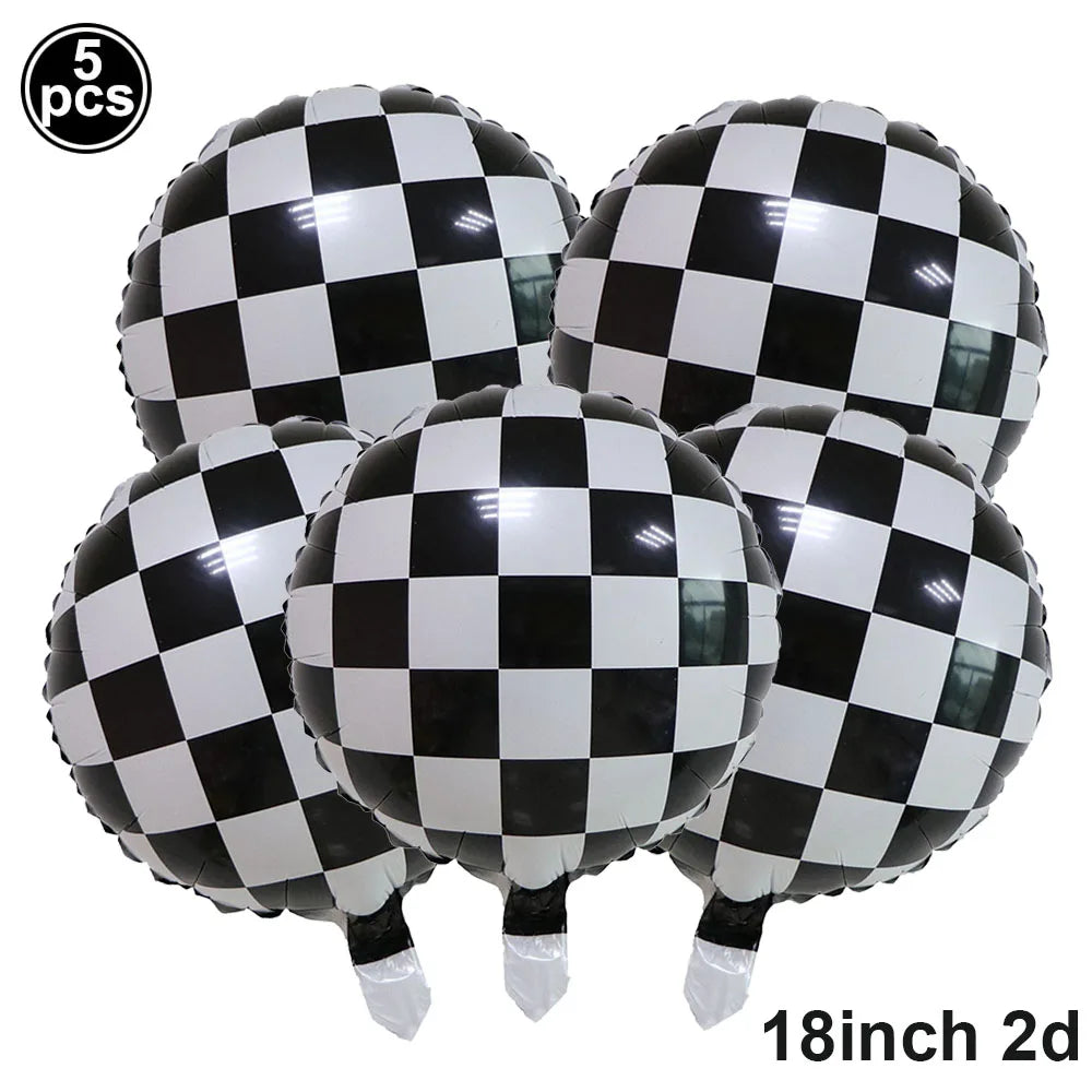 Racing Car Theme Disposable Tablecloth Red Black White Checkered Pattern Boys Kids Birthday Party Decoration Supplies Gifts ﻿
