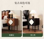 High-end Luxury Antique Bedside Table Ash Wood Artistic Four-leaf Clover Sofa Side Cabinet Bedroom Bedside Cabinet