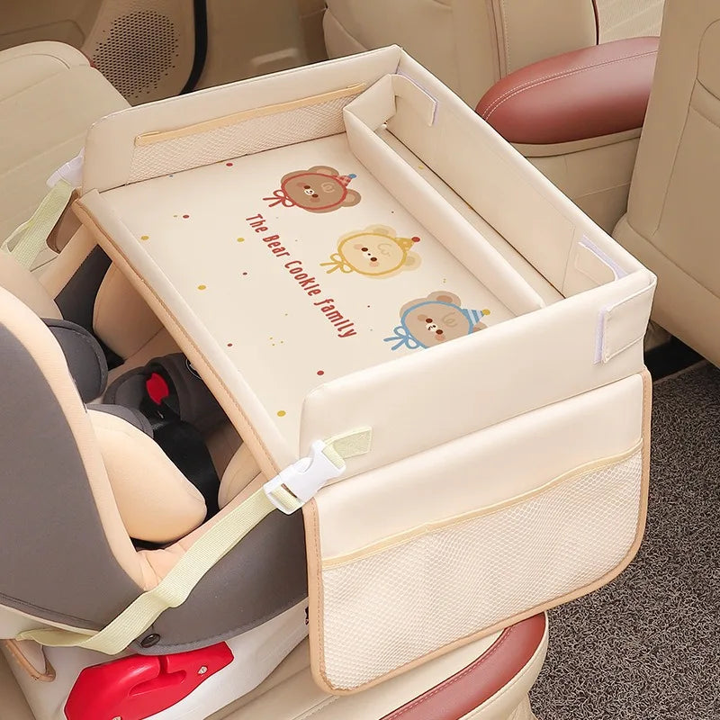 Baby Car Waterproof Storage Dining Table, Cartoon Kids Car Safety Seat Tray, Universal Small Table Board for Strollers