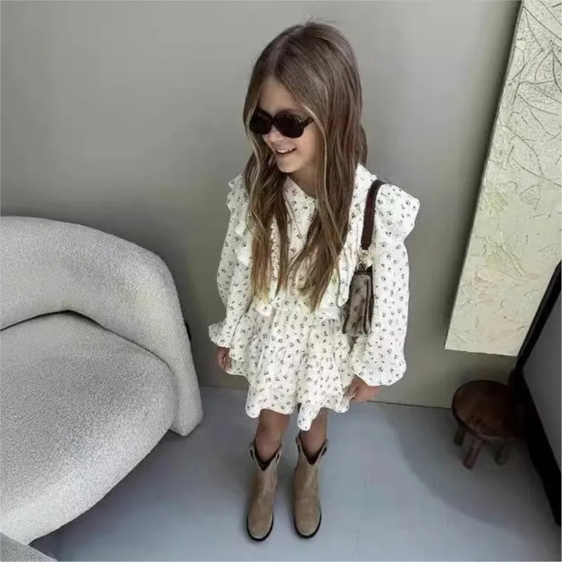 Floral Shirt & Layered Skirt Baby Girl Set